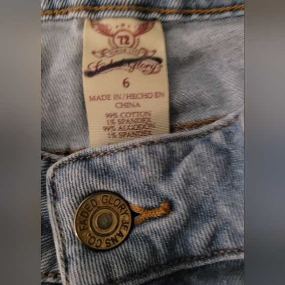 Distressed Blue Jean Shorts Lyaner White Satin Camisole - Picture 5 of 6